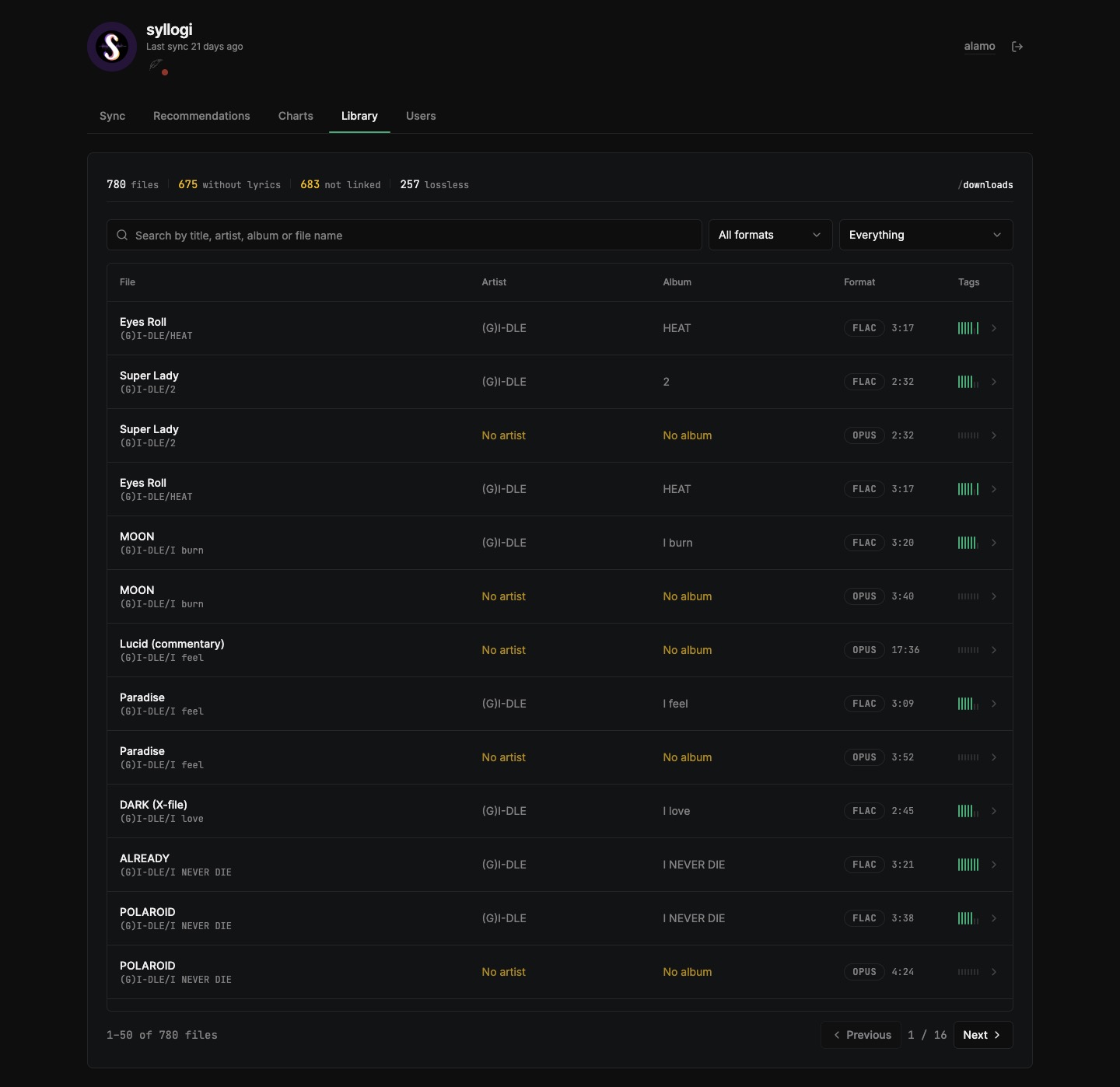 Library manager on desktop